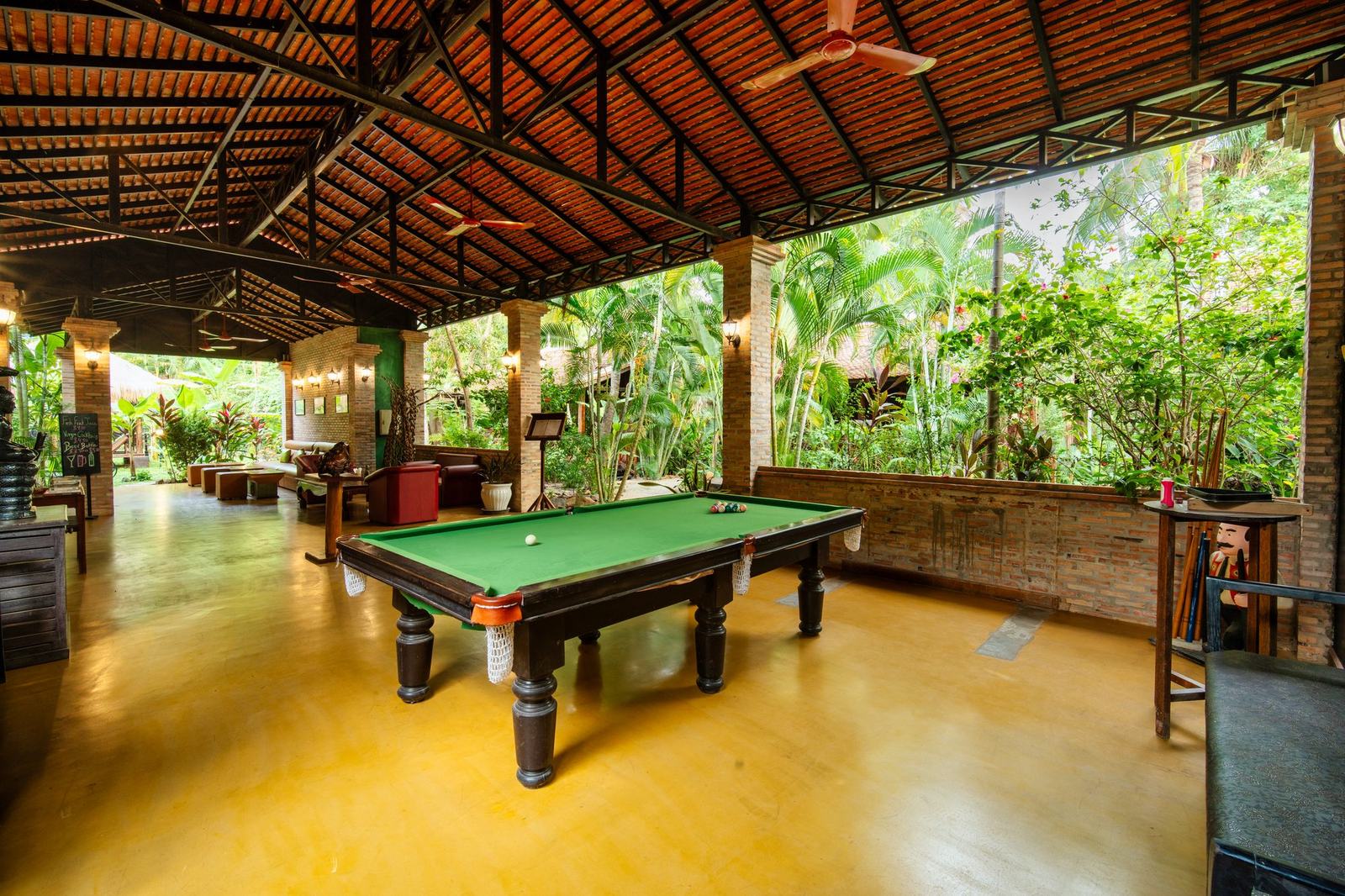 Billiards in the open-air games room